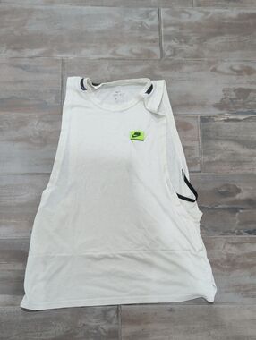 Nike White Muscle Tank with Neon Green Logo